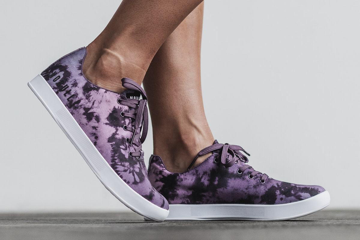 Nobull Tie-Dye Canvas Women's Trainers Purple | Australia (PW4936)